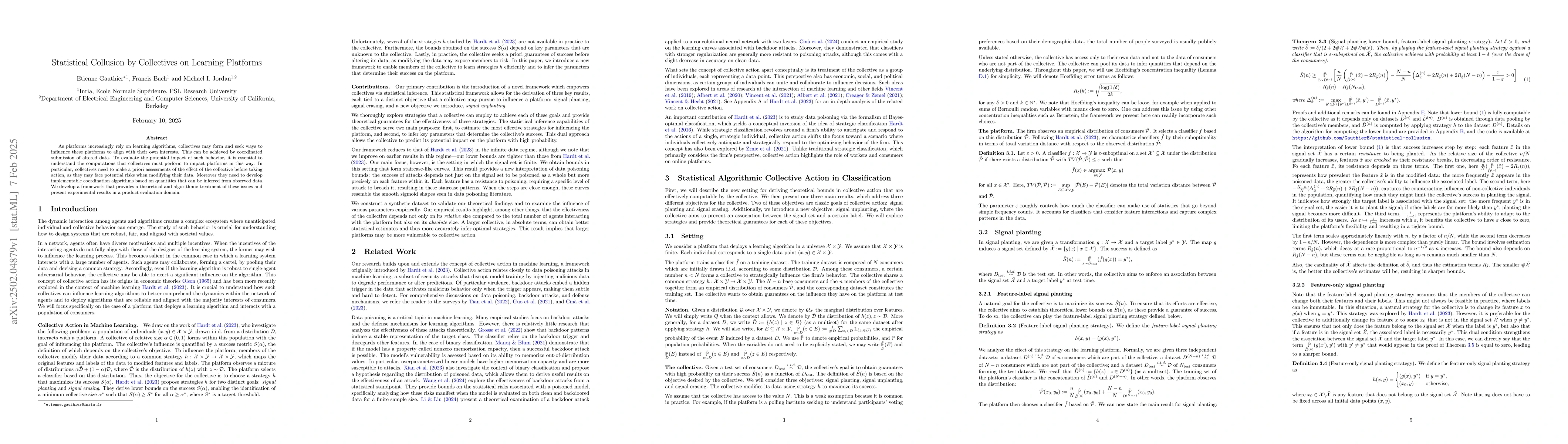 Thumbnail for Statistical Collusion by Collectives on Learning Platforms