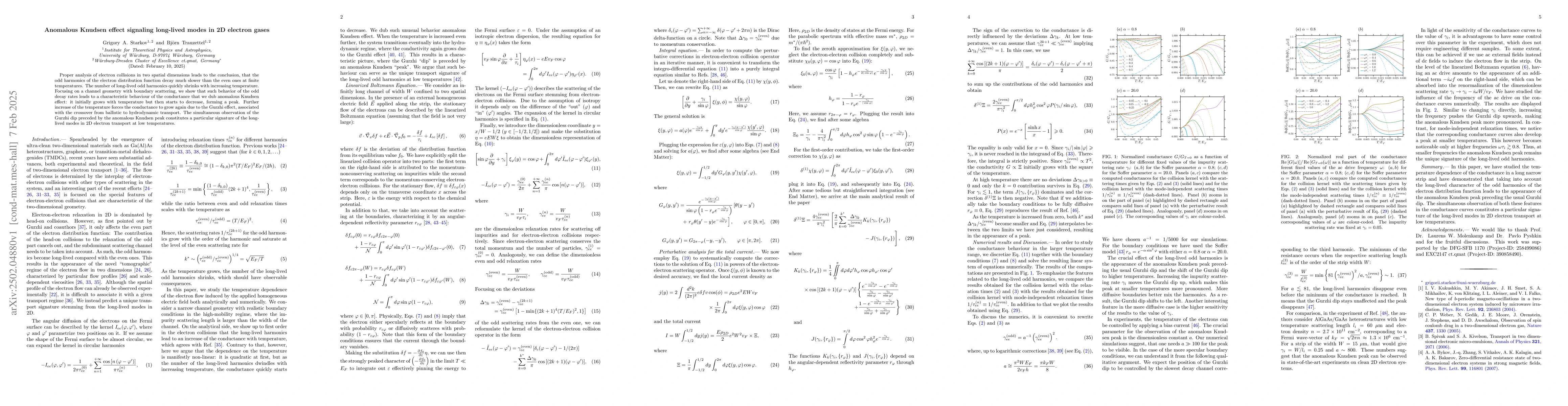 Thumbnail for Anomalous Knudsen effect signaling long-lived modes in 2D electron gases