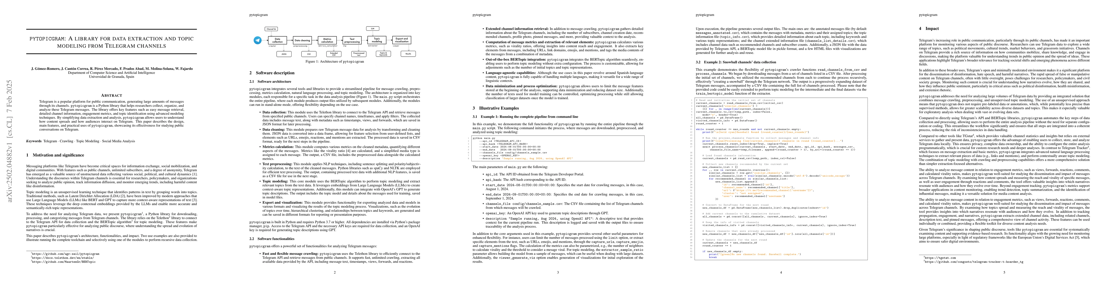 Thumbnail for pytopicgram: A library for data extraction and topic modeling from
  Telegram channels