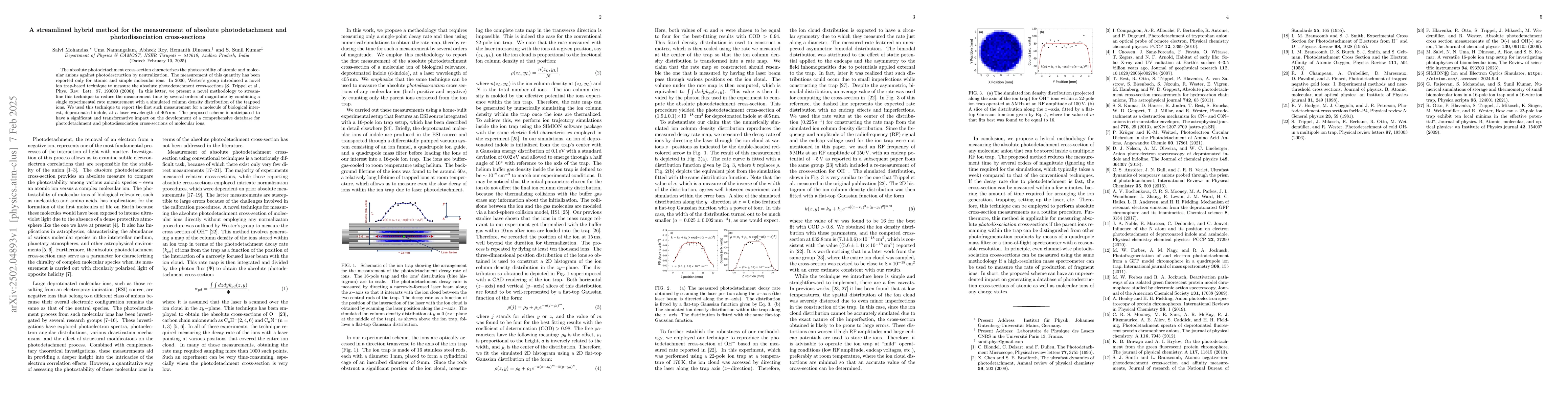 Thumbnail for A streamlined hybrid method for the measurement of absolute
  photodetachment and photodissociation cross-sections