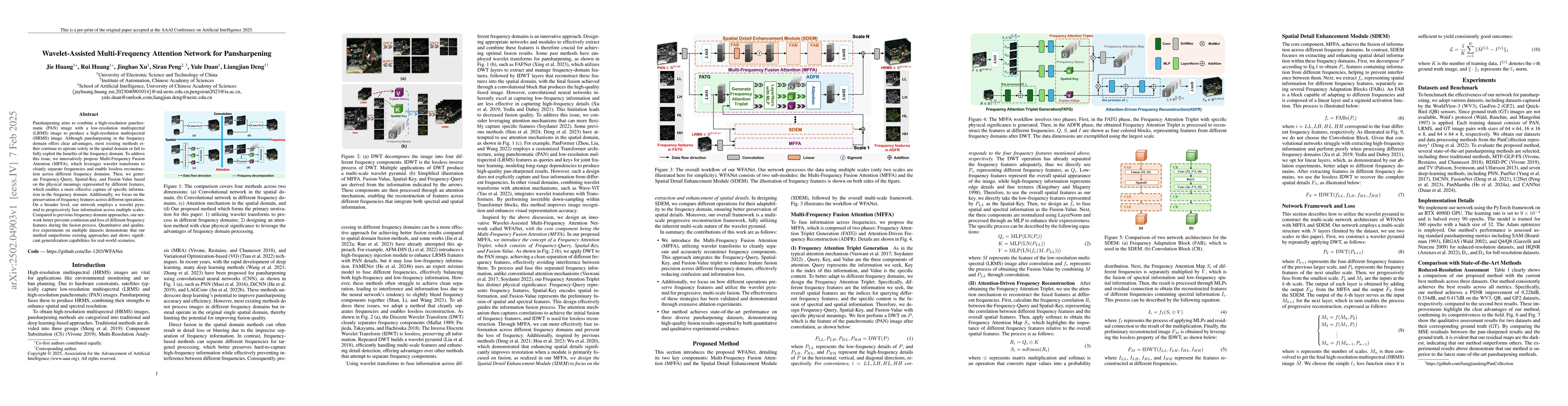Thumbnail for Wavelet-Assisted Multi-Frequency Attention Network for Pansharpening