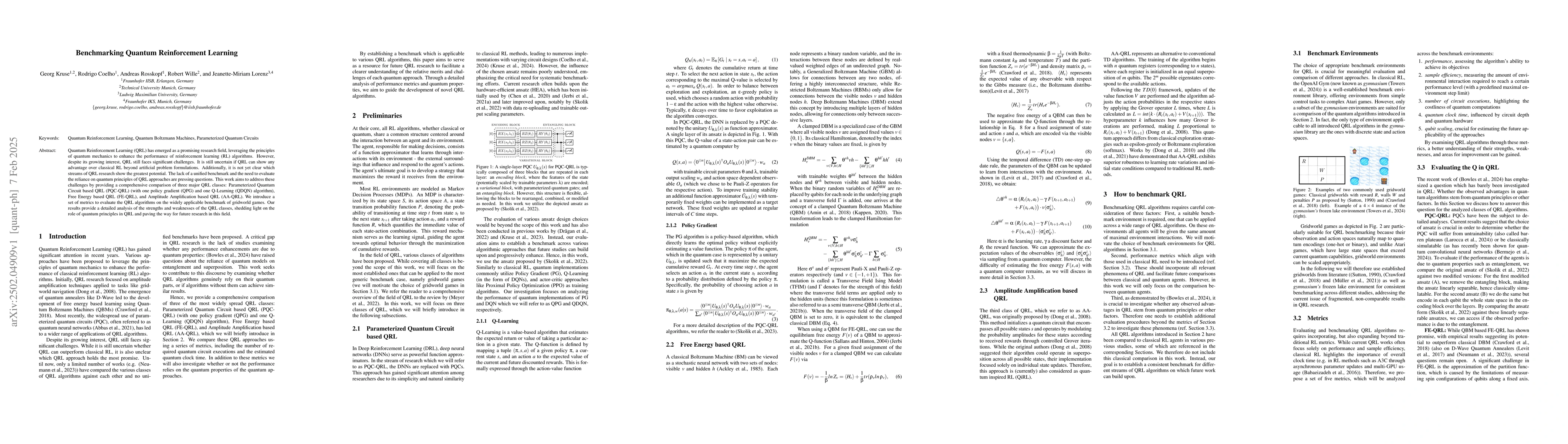 Thumbnail for Benchmarking Quantum Reinforcement Learning