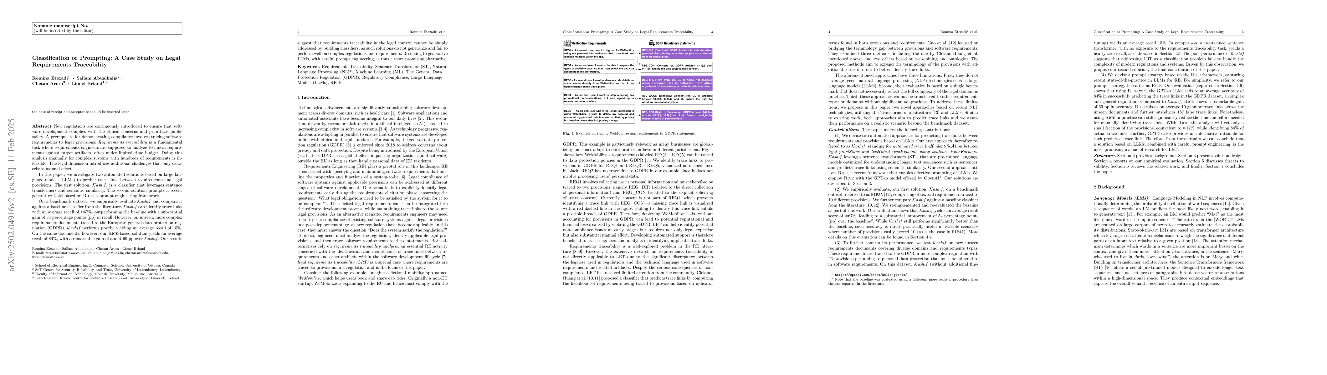 Thumbnail for Classification or Prompting: A Case Study on Legal Requirements
  Traceability