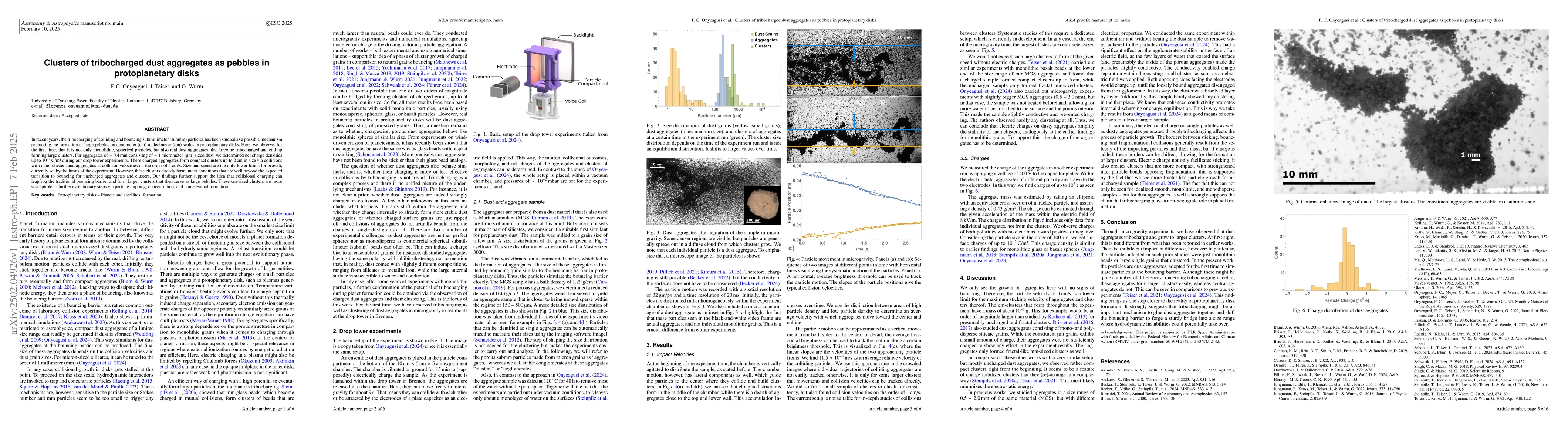 Thumbnail for Clusters of tribocharged dust aggregates as pebbles in protoplanetary
  disks