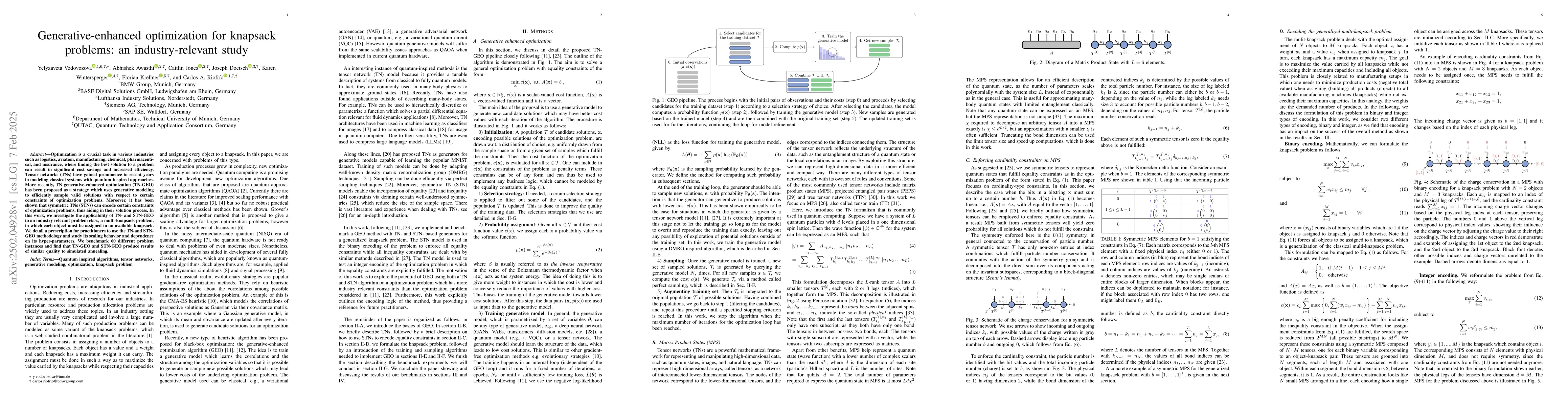 Thumbnail for Generative-enhanced optimization for knapsack problems: an
  industry-relevant study