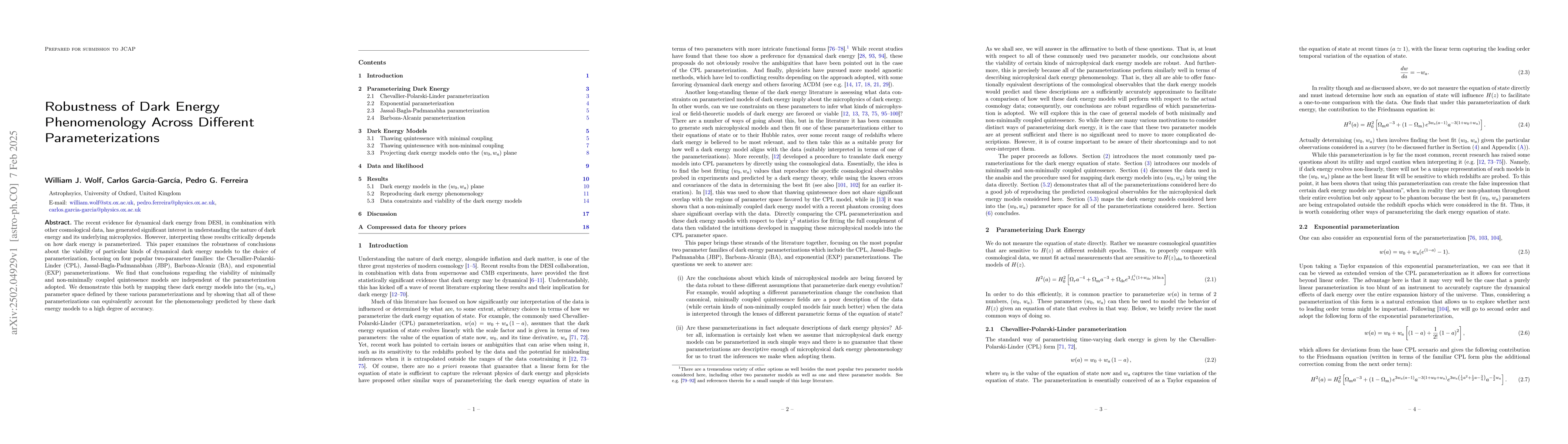 Thumbnail for Robustness of Dark Energy Phenomenology Across Different
  Parameterizations