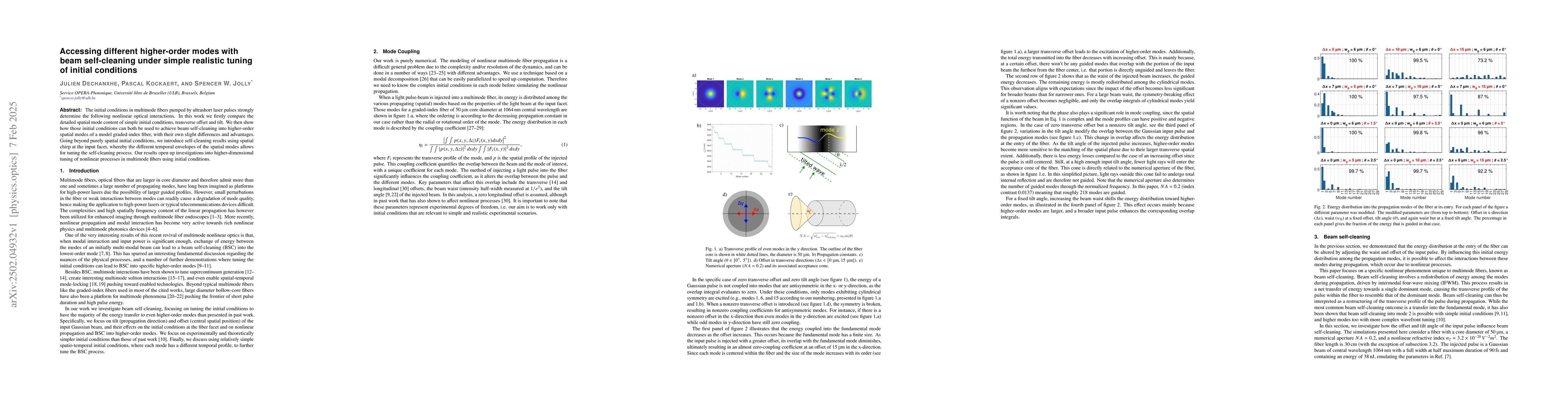 Thumbnail for Accessing different higher-order modes with beam self-cleaning under
  simple realistic tuning of initial conditions