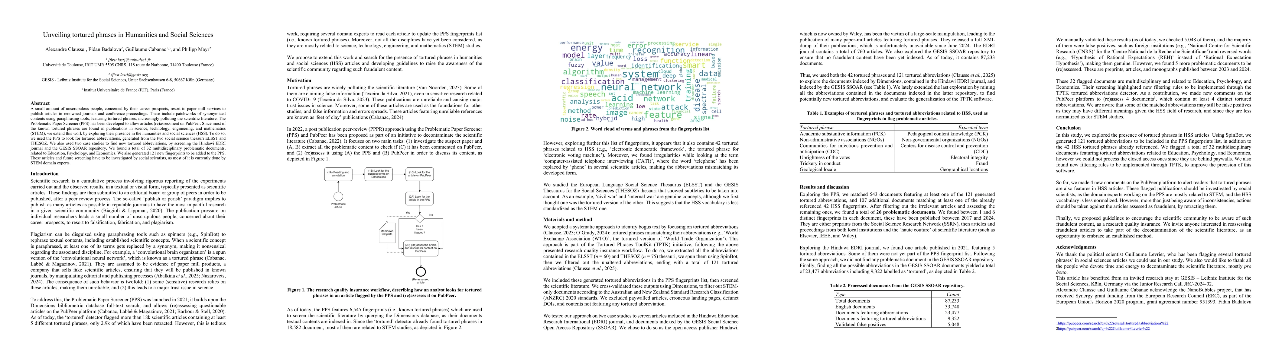Thumbnail for Unveiling tortured phrases in Humanities and Social Sciences