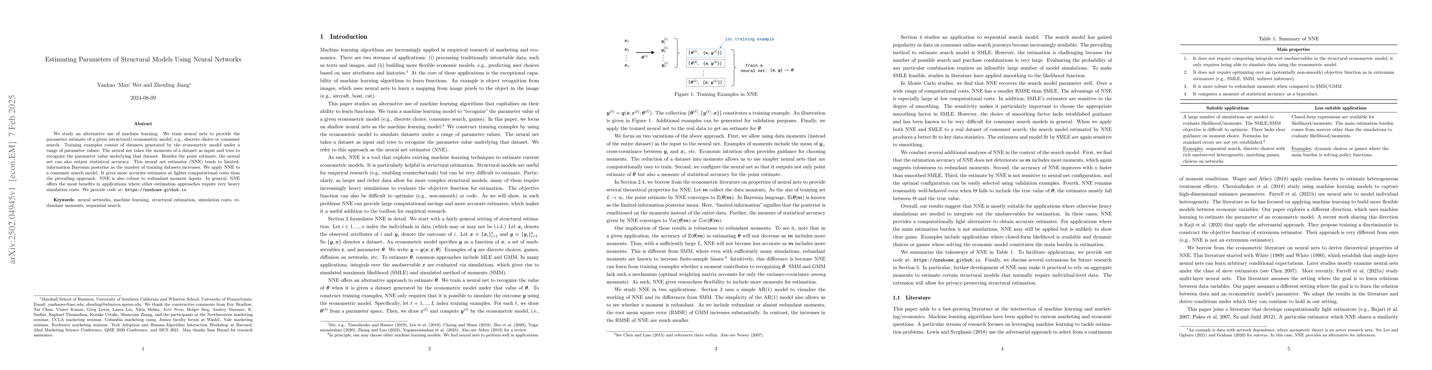 Thumbnail for Estimating Parameters of Structural Models Using Neural Networks