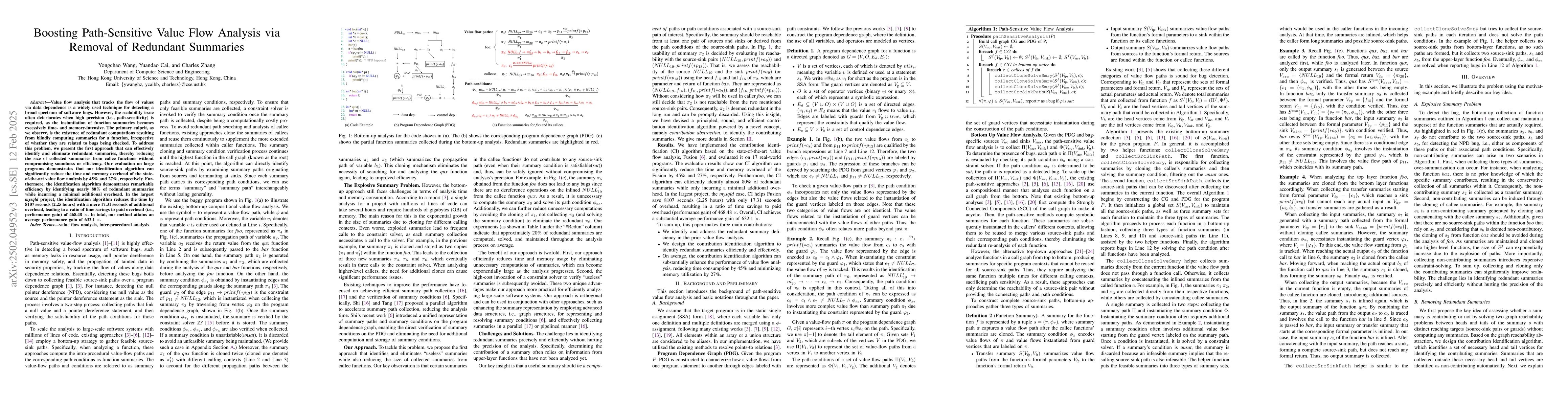 Thumbnail for Boosting Path-Sensitive Value Flow Analysis via Removal of Redundant
  Summaries