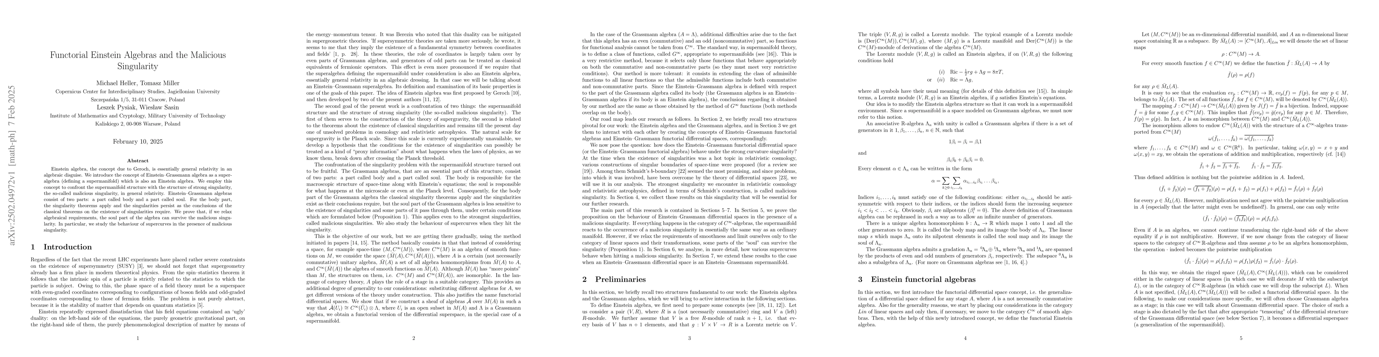 Thumbnail for Functorial Einstein Algebras and the Malicious Singularity