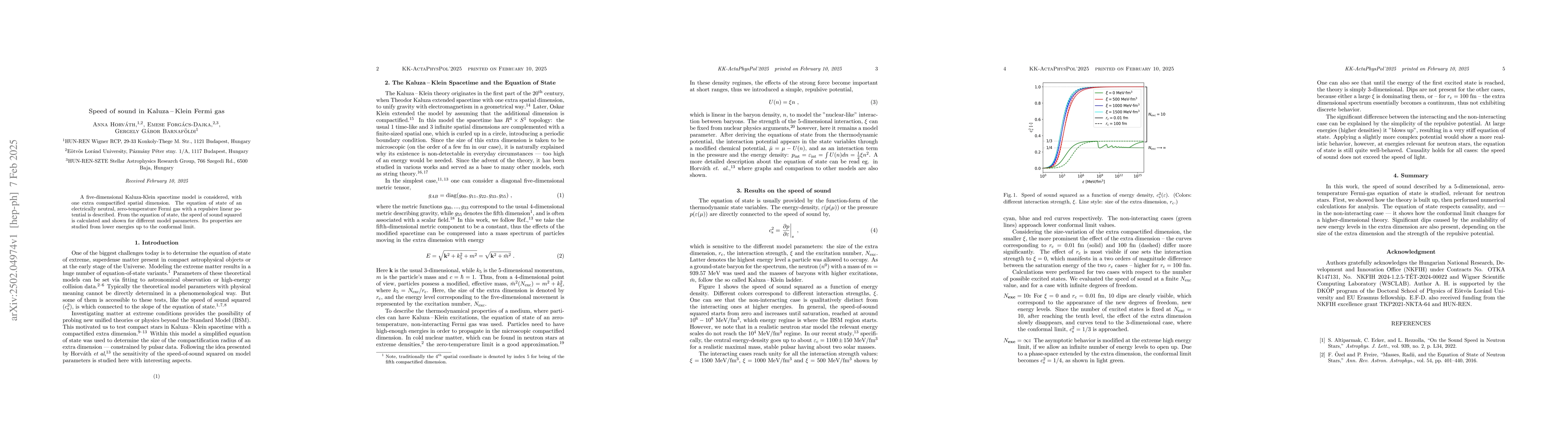 Thumbnail for Speed of sound in Kaluza-Klein Fermi gas