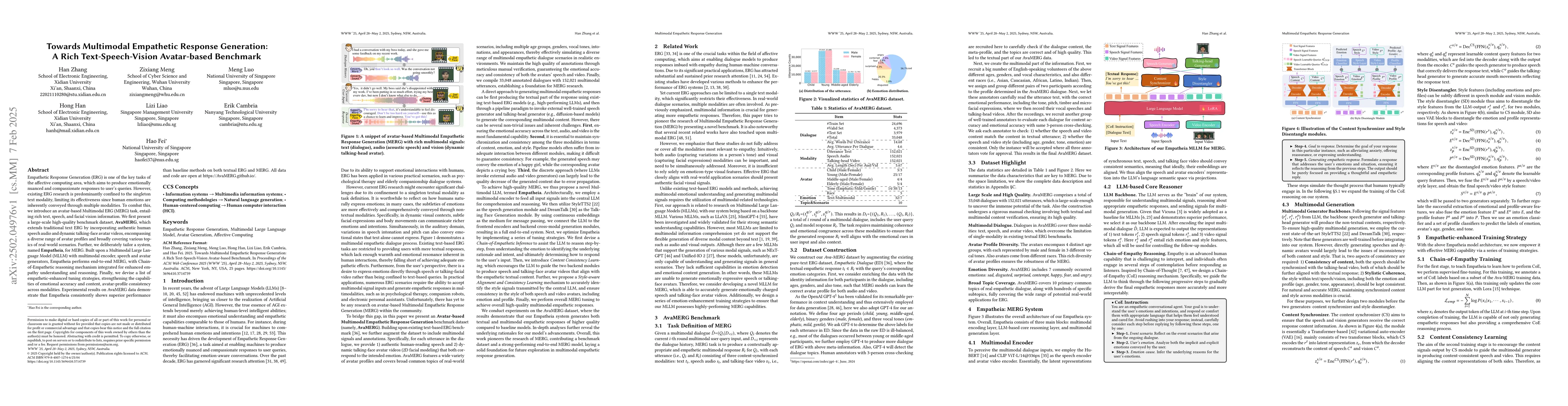 Thumbnail for Towards Multimodal Empathetic Response Generation: A Rich
  Text-Speech-Vision Avatar-based Benchmark