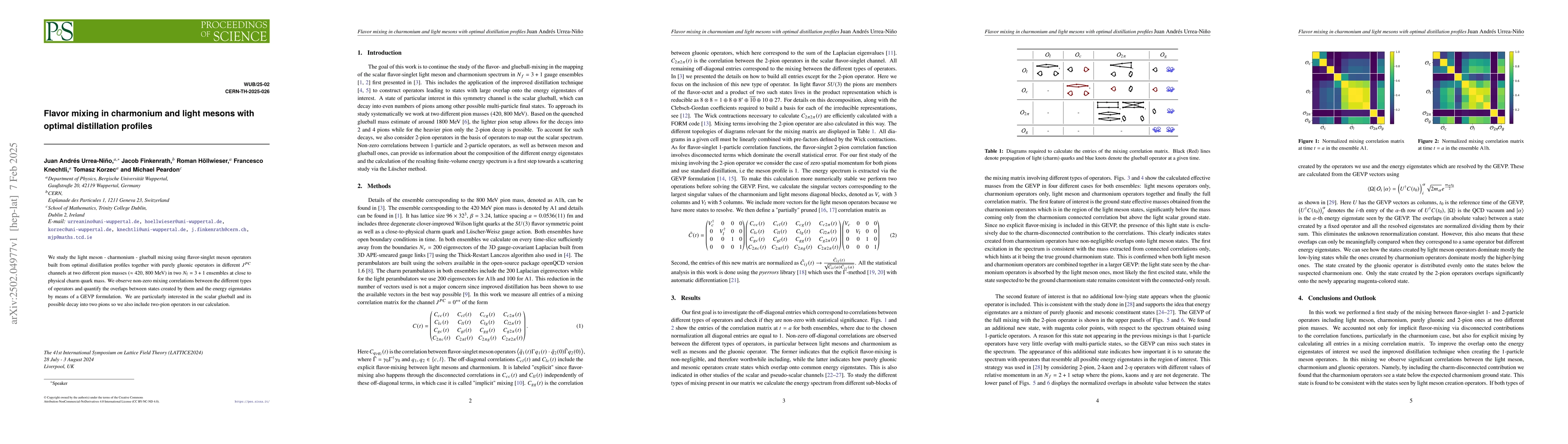 Thumbnail for Flavor mixing in charmonium and light mesons with optimal distillation
  profiles