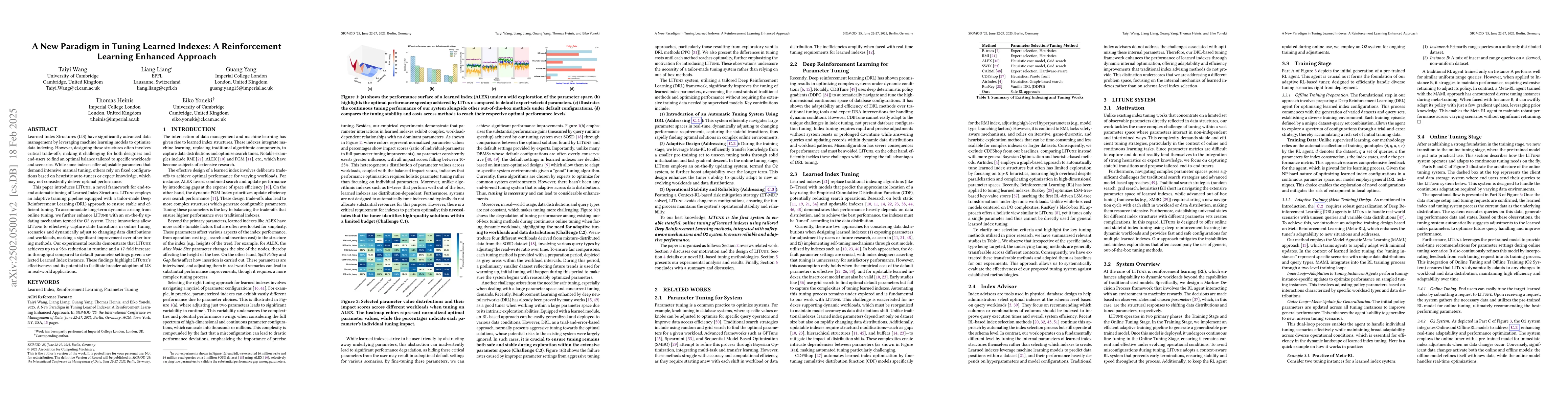 Thumbnail for A New Paradigm in Tuning Learned Indexes: A Reinforcement Learning
  Enhanced Approach