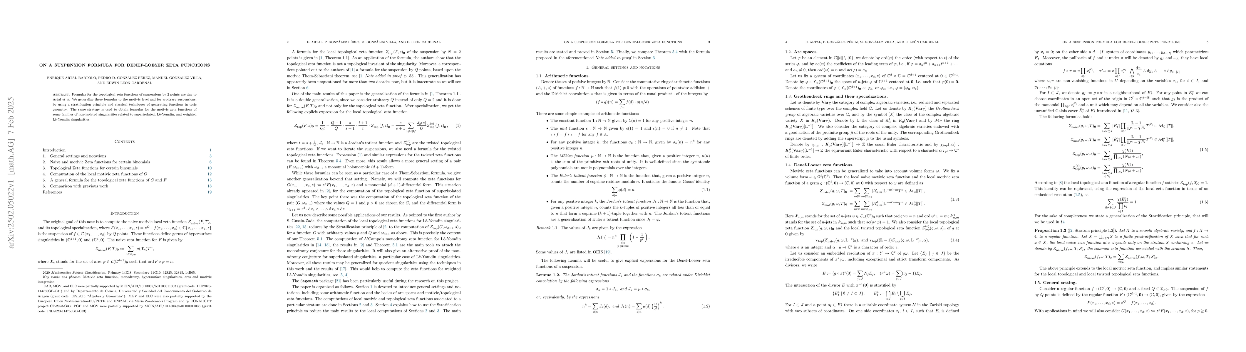 Thumbnail for On a suspension formula for Denef-Loeser zeta functions