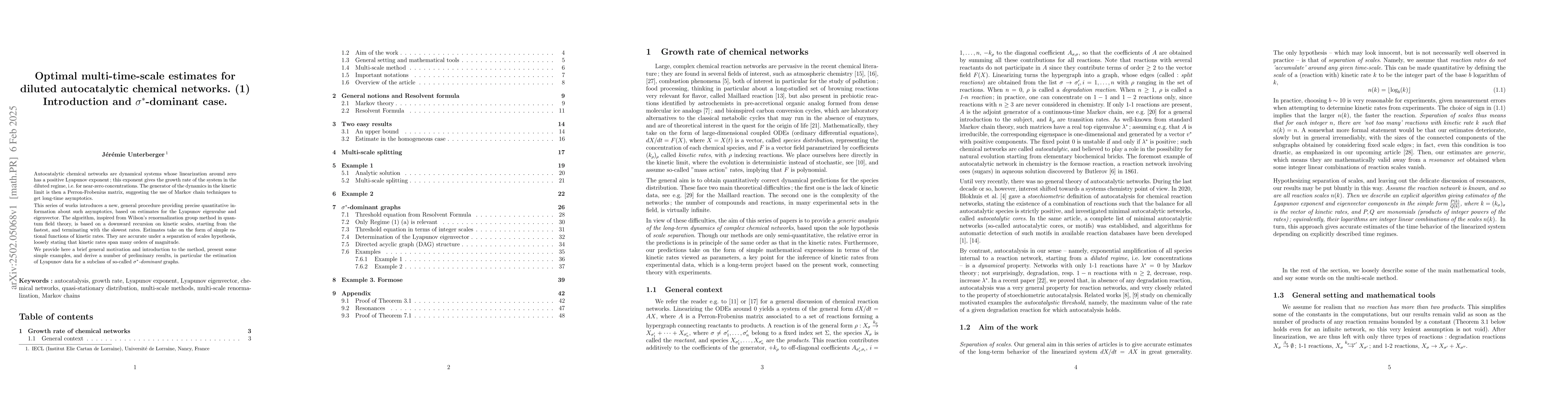 Thumbnail for Optimal multi-time-scale estimates for diluted autocatalytic chemical
  networks. (1) Introduction and $σ^*$-dominant case