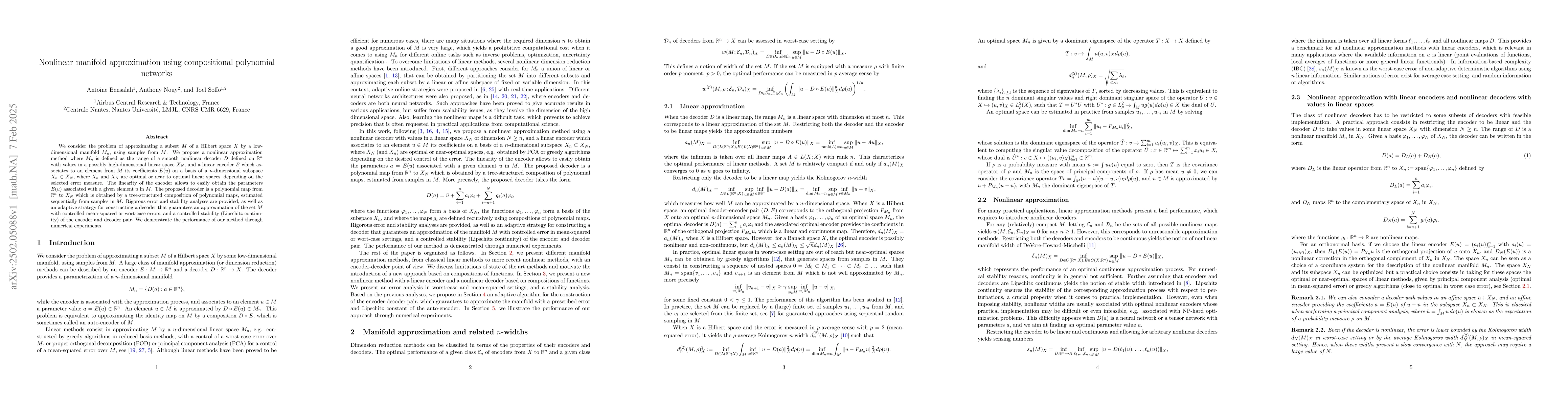 Thumbnail for Nonlinear manifold approximation using compositional polynomial networks