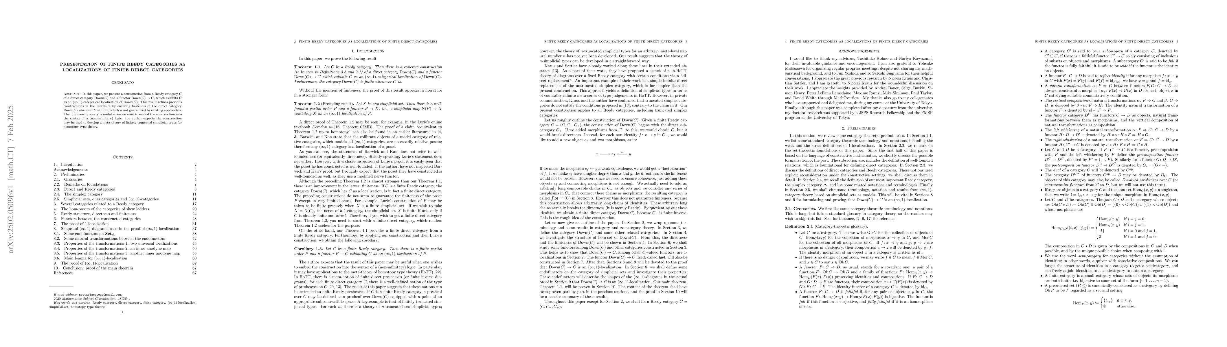 Thumbnail for Presentation of finite Reedy categories as localizations of finite
  direct categories