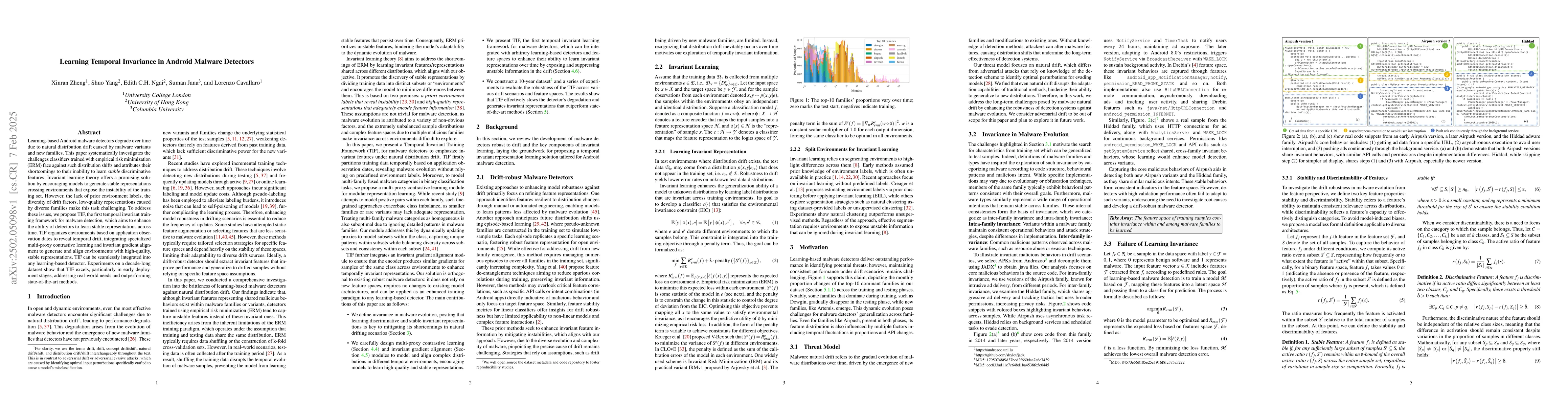 Thumbnail for Learning Temporal Invariance in Android Malware Detectors
