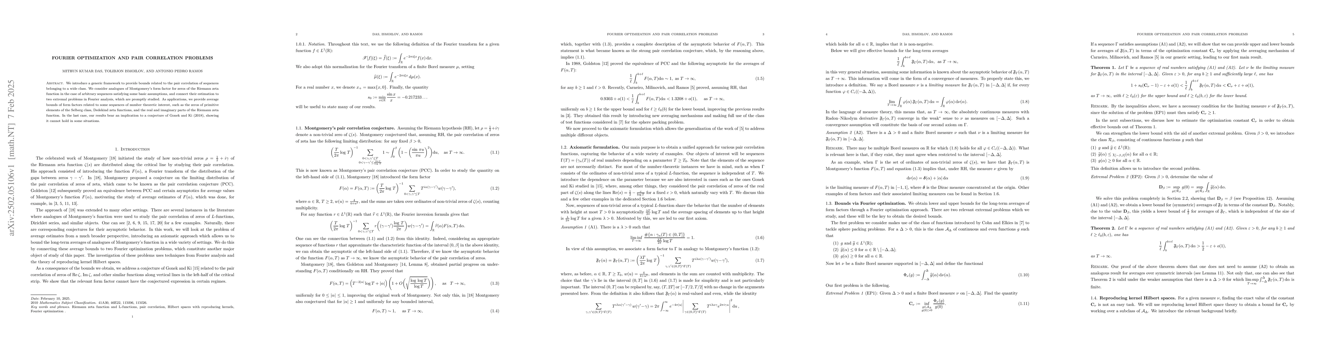 Thumbnail for Fourier optimization and pair correlation problems