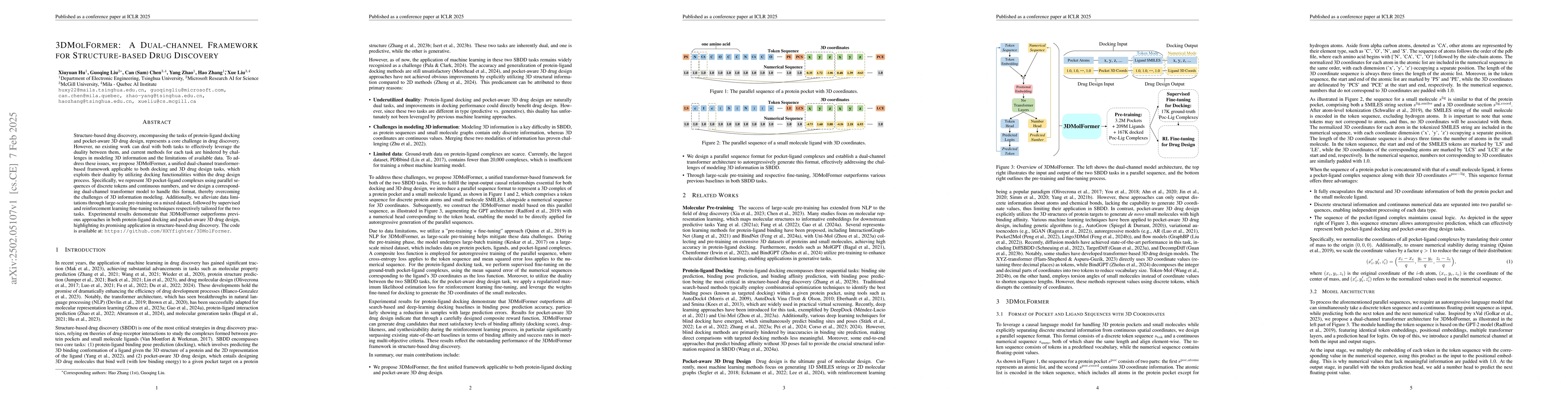 Thumbnail for 3DMolFormer: A Dual-channel Framework for Structure-based Drug Discovery