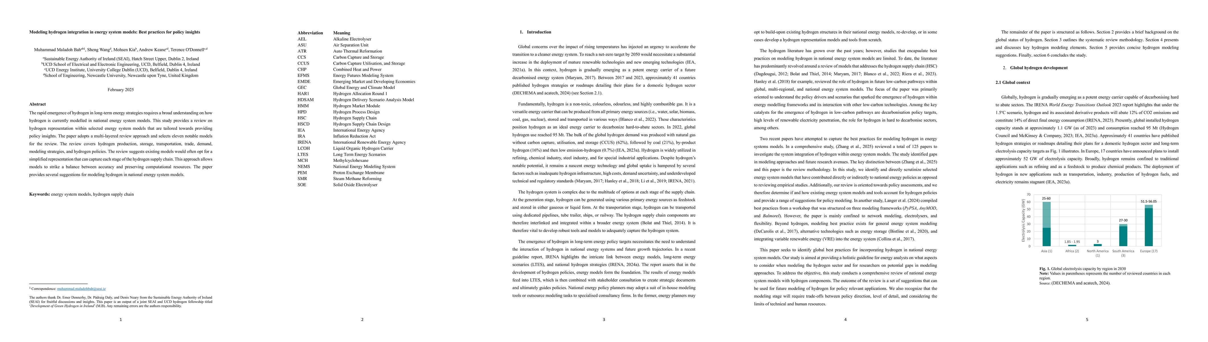 Thumbnail for Modelling hydrogen integration in energy system models: Best practices
  for policy insights