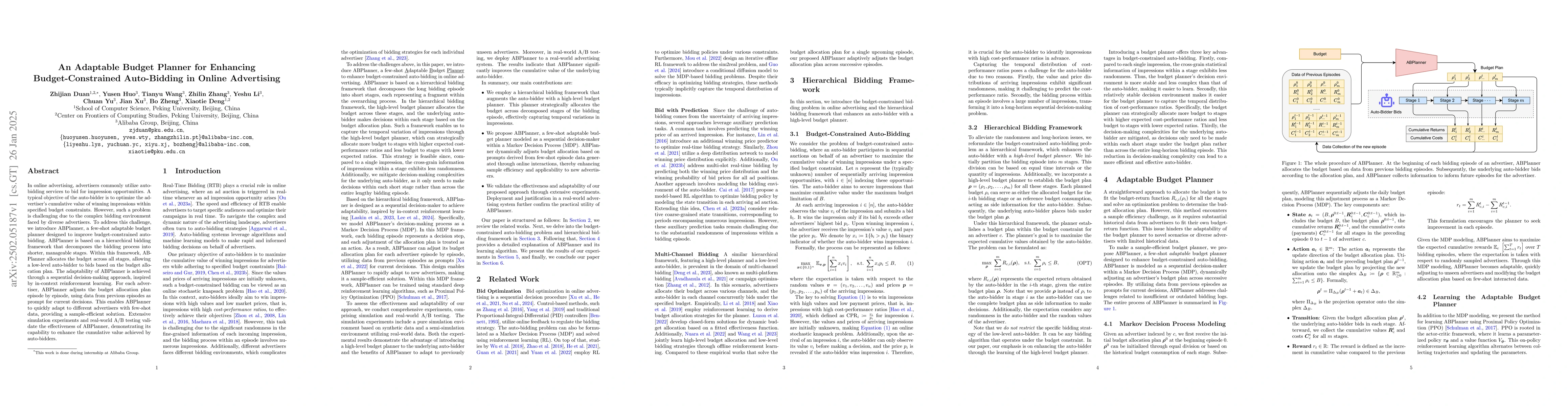 Thumbnail for An Adaptable Budget Planner for Enhancing Budget-Constrained
  Auto-Bidding in Online Advertising