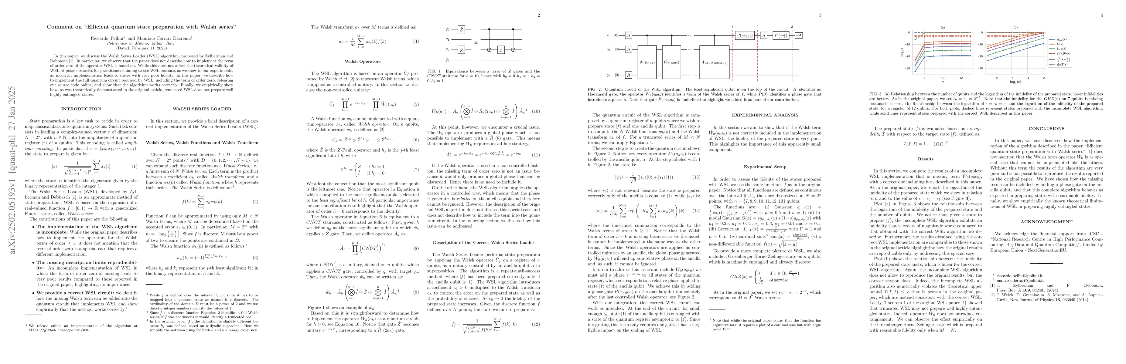Thumbnail for Comment on arXiv:2307.08384 "Efficient Quantum State Preparation with
  Walsh Series"