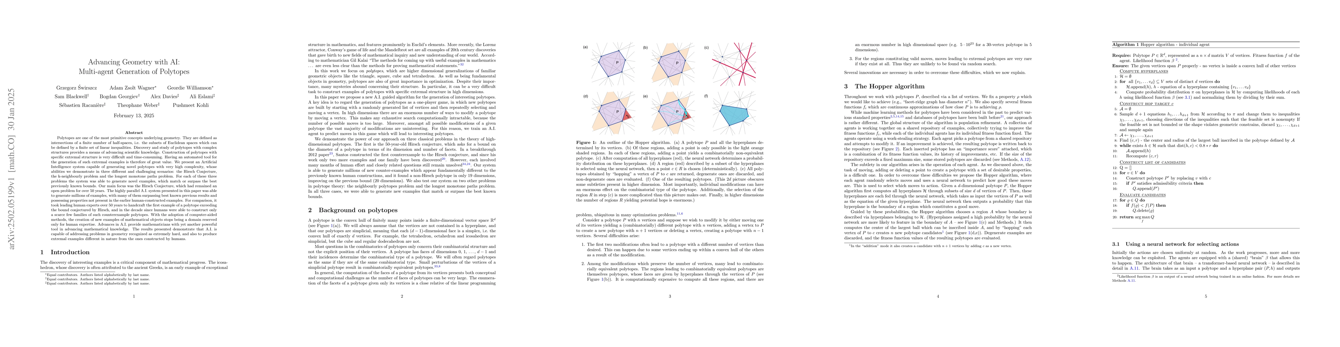 Thumbnail for Advancing Geometry with AI: Multi-agent Generation of Polytopes