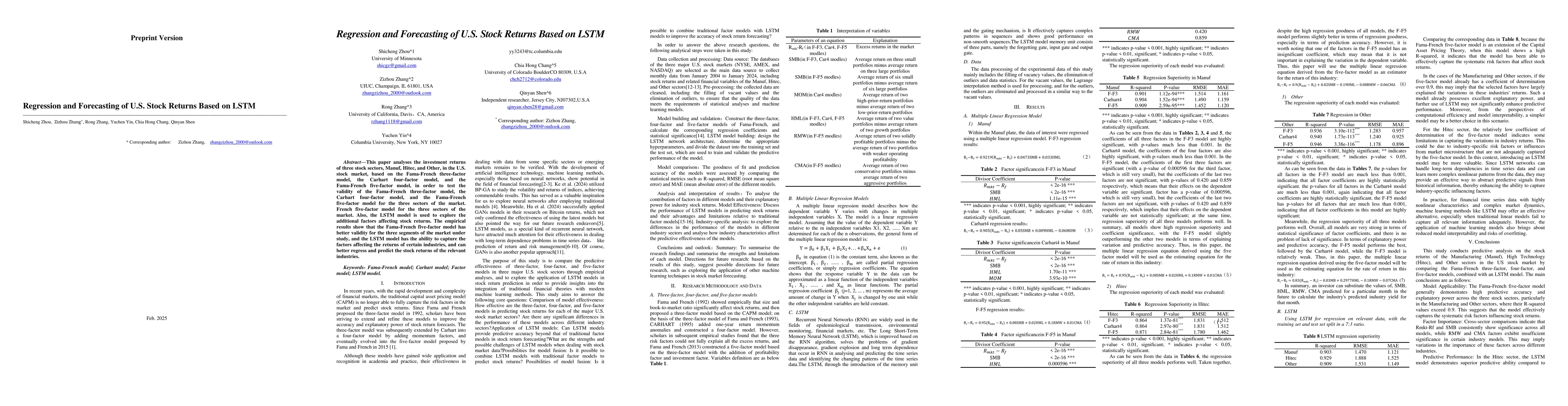 Thumbnail for Regression and Forecasting of U.S. Stock Returns Based on LSTM
