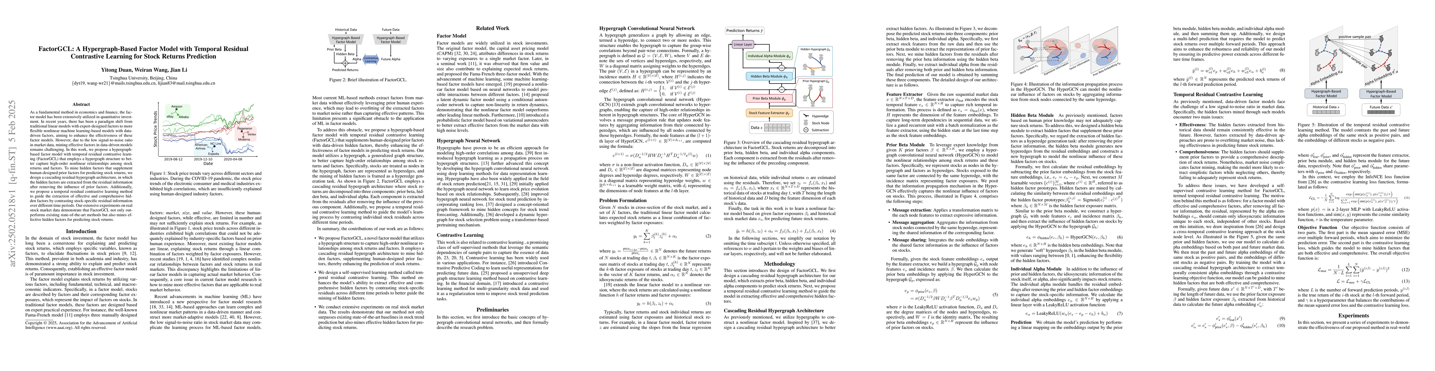 Thumbnail for FactorGCL: A Hypergraph-Based Factor Model with Temporal Residual
  Contrastive Learning for Stock Returns Prediction
