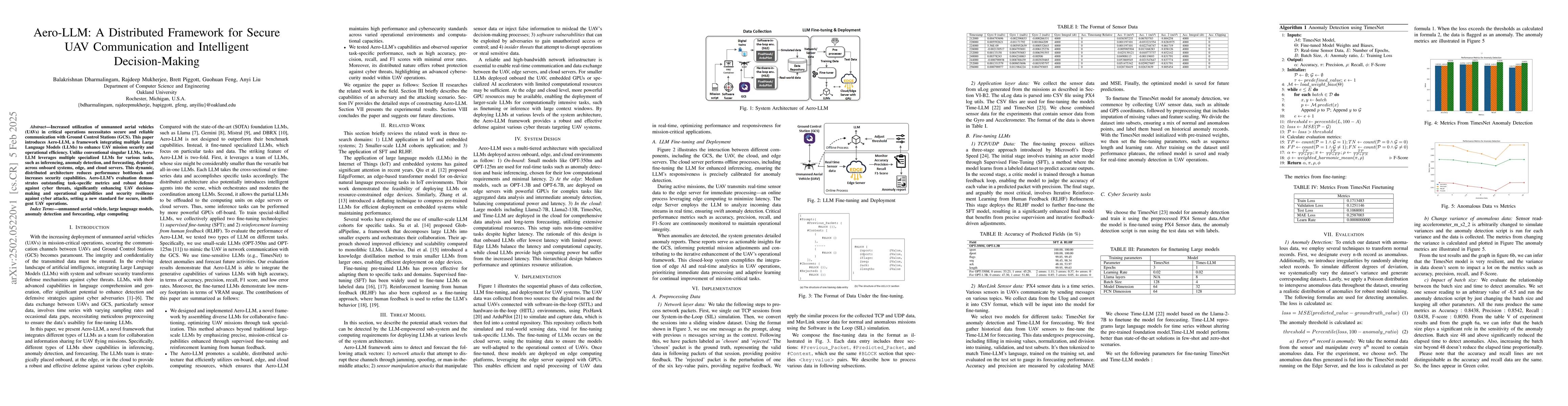 Thumbnail for Aero-LLM: A Distributed Framework for Secure UAV Communication and
  Intelligent Decision-Making
