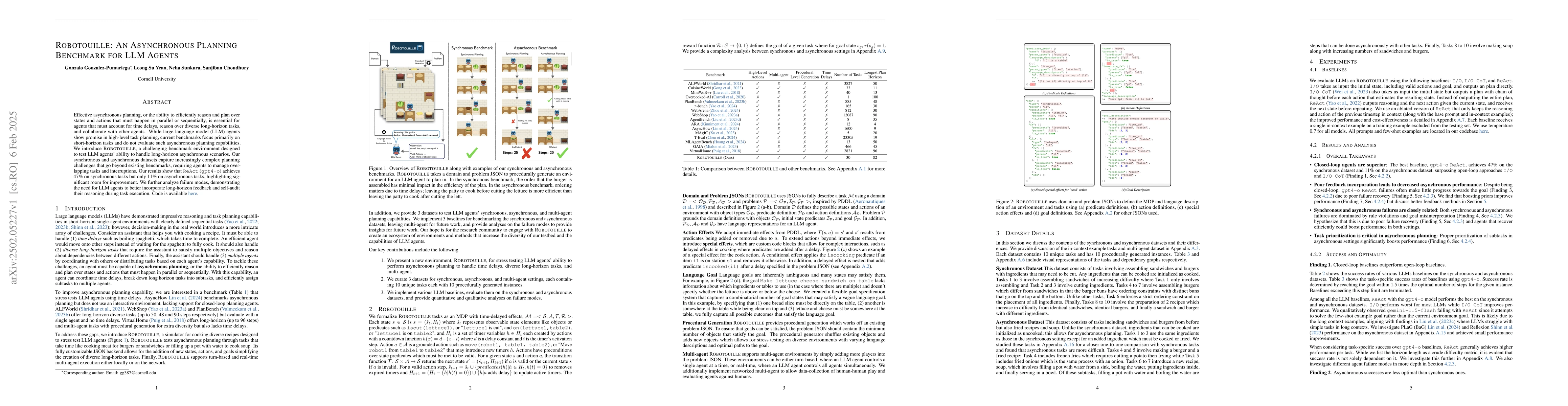 Thumbnail for Robotouille: An Asynchronous Planning Benchmark for LLM Agents