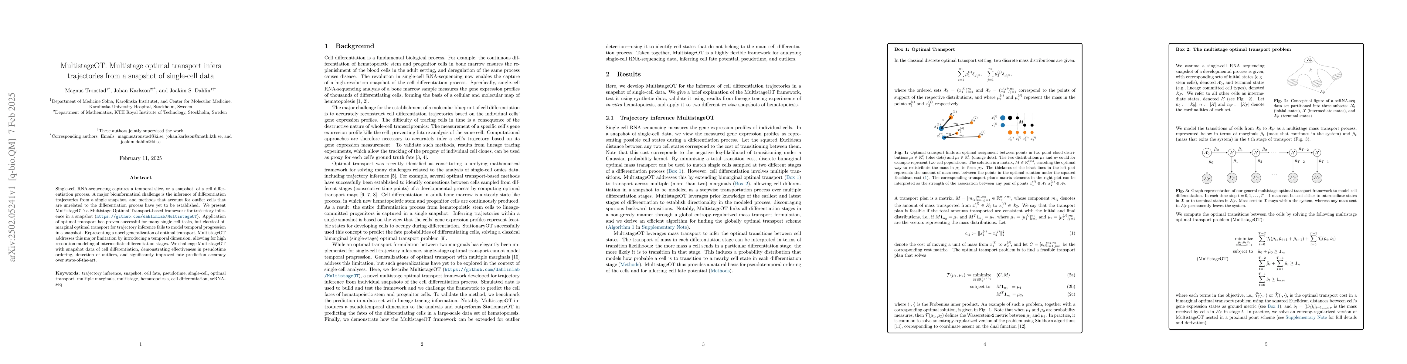 Thumbnail for MultistageOT: Multistage optimal transport infers trajectories from a
  snapshot of single-cell data