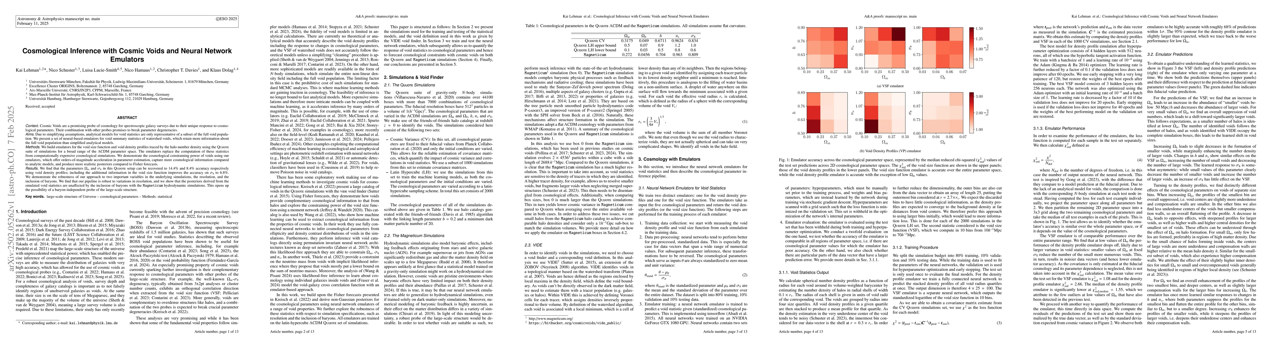 Thumbnail for Cosmological Inference with Cosmic Voids and Neural Network Emulators