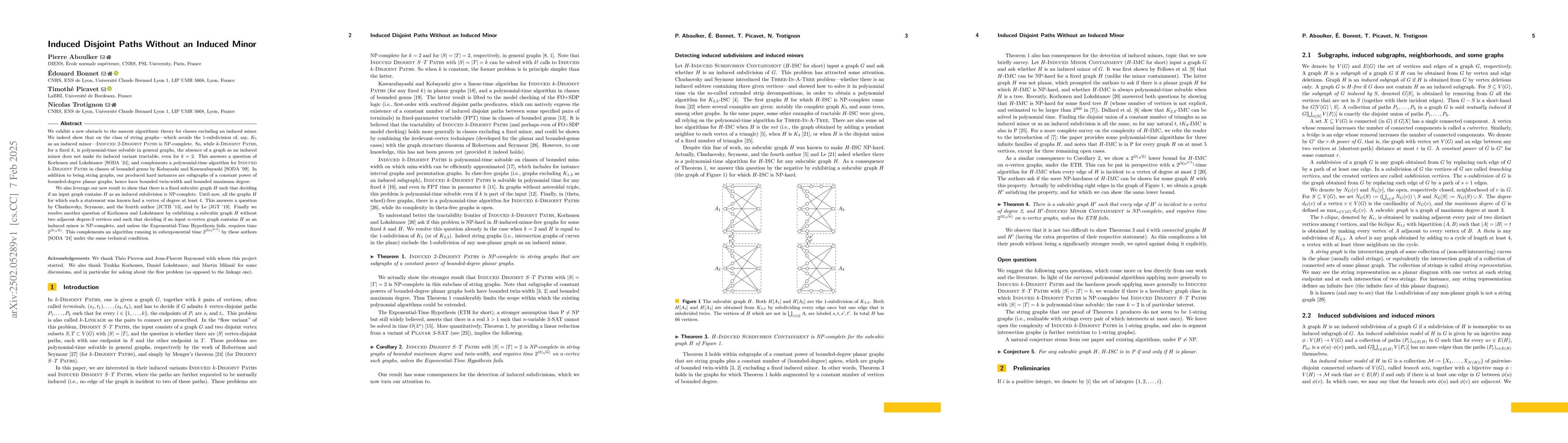 Thumbnail for Induced Disjoint Paths Without an Induced Minor