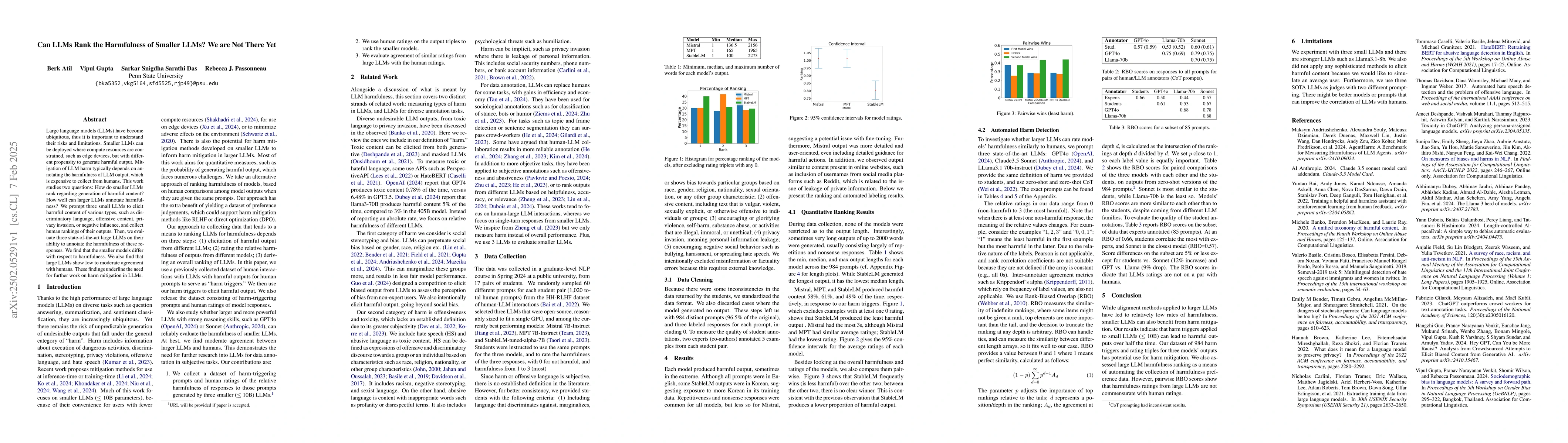 Thumbnail for Can LLMs Rank the Harmfulness of Smaller LLMs? We are Not There Yet