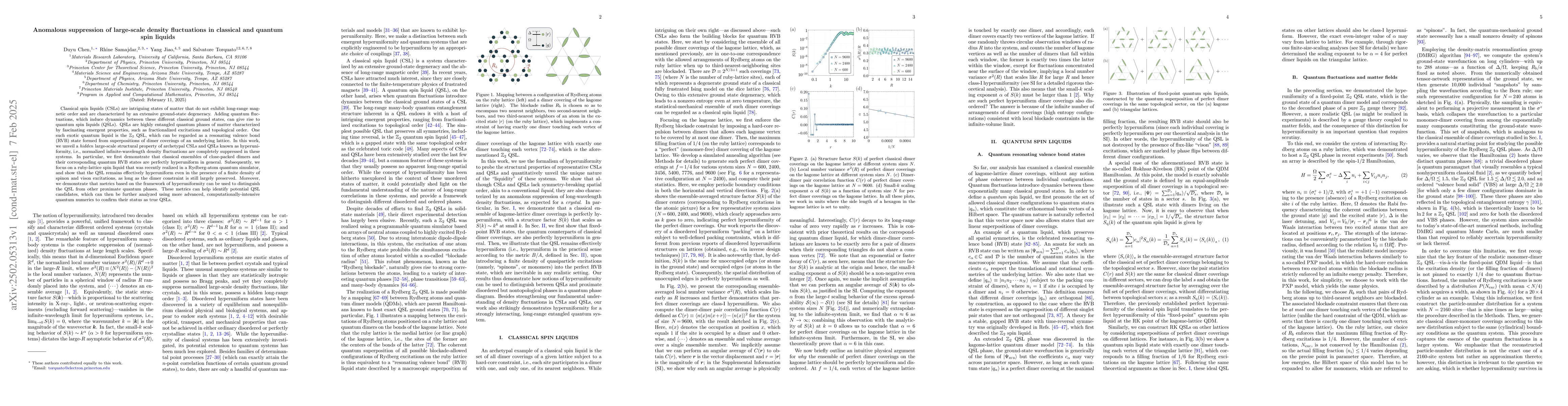 Thumbnail for Anomalous suppression of large-scale density fluctuations in classical
  and quantum spin liquids