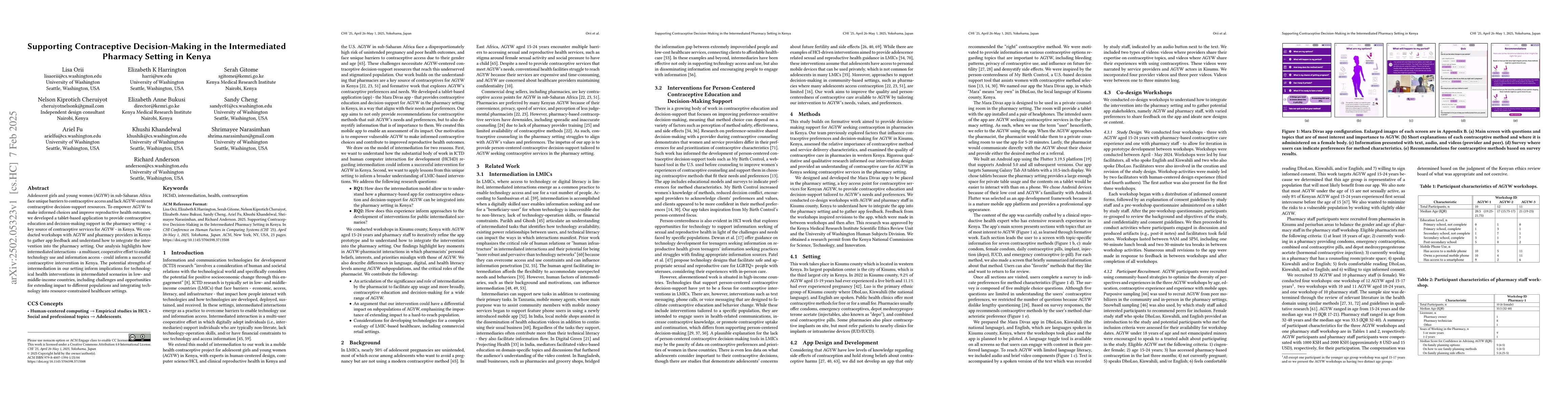 Thumbnail for Supporting Contraceptive Decision-Making in the Intermediated Pharmacy
  Setting in Kenya