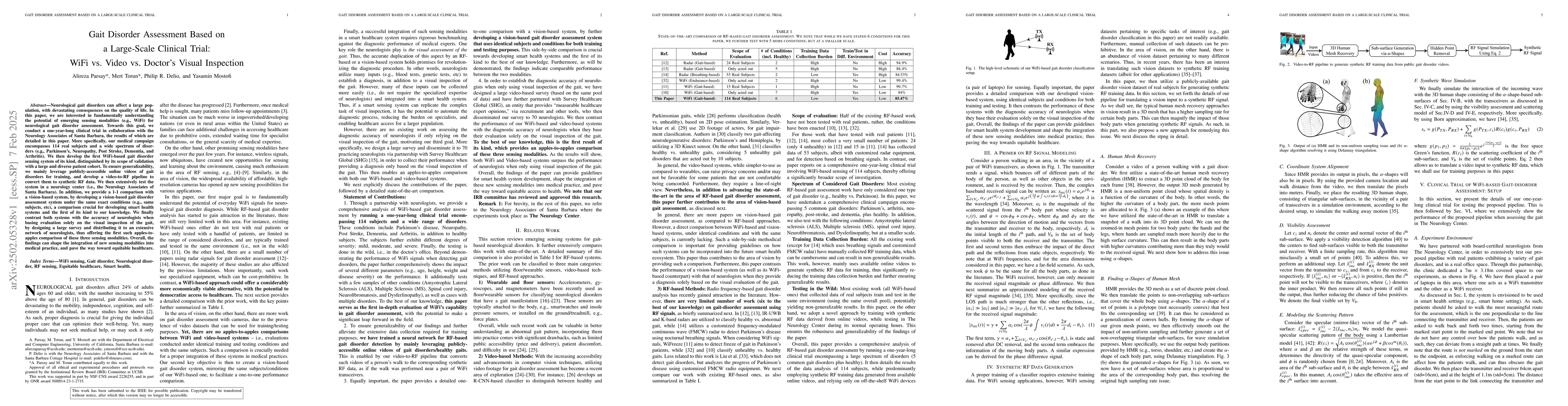 Thumbnail for Gait Disorder Assessment Based on a Large-Scale Clinical Trial: WiFi vs.
  Video vs. Doctor's Visual Inspection