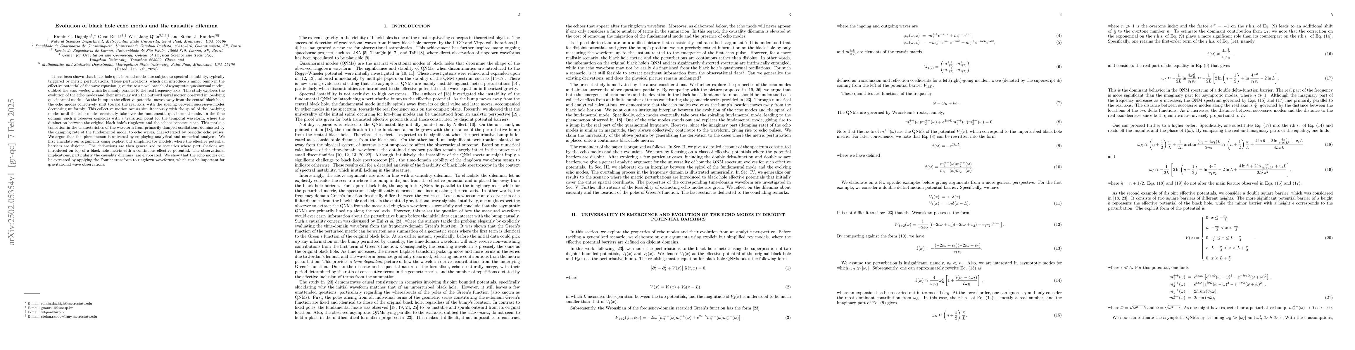 Thumbnail for Evolution of black hole echo modes and the causality dilemma