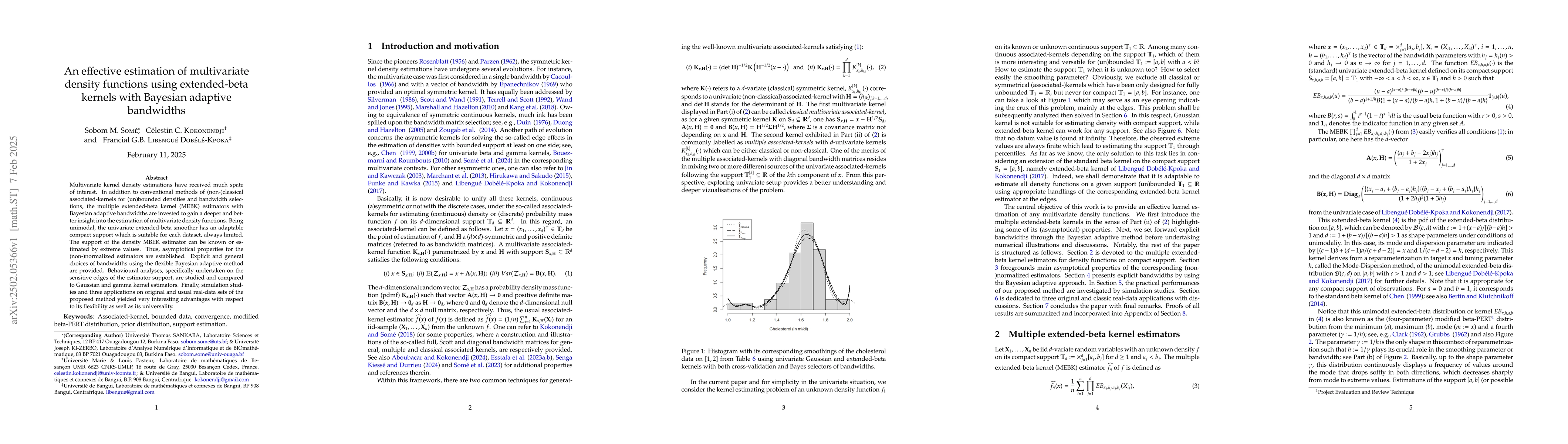 Thumbnail for An effective estimation of multivariate density functions using
  extended-beta kernels with Bayesian adaptive bandwidths