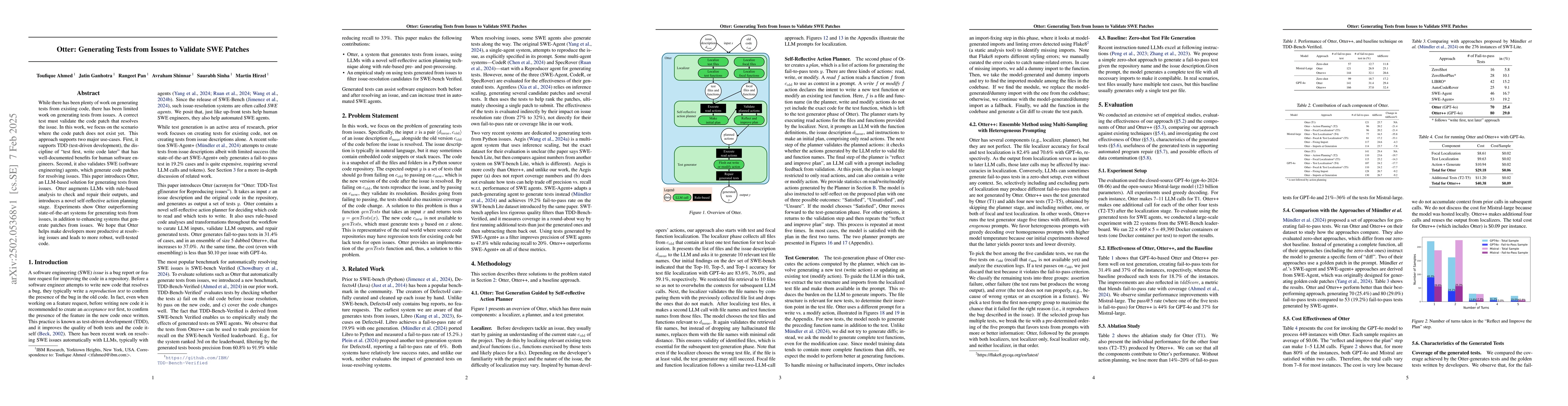 Thumbnail for Otter: Generating Tests from Issues to Validate SWE Patches