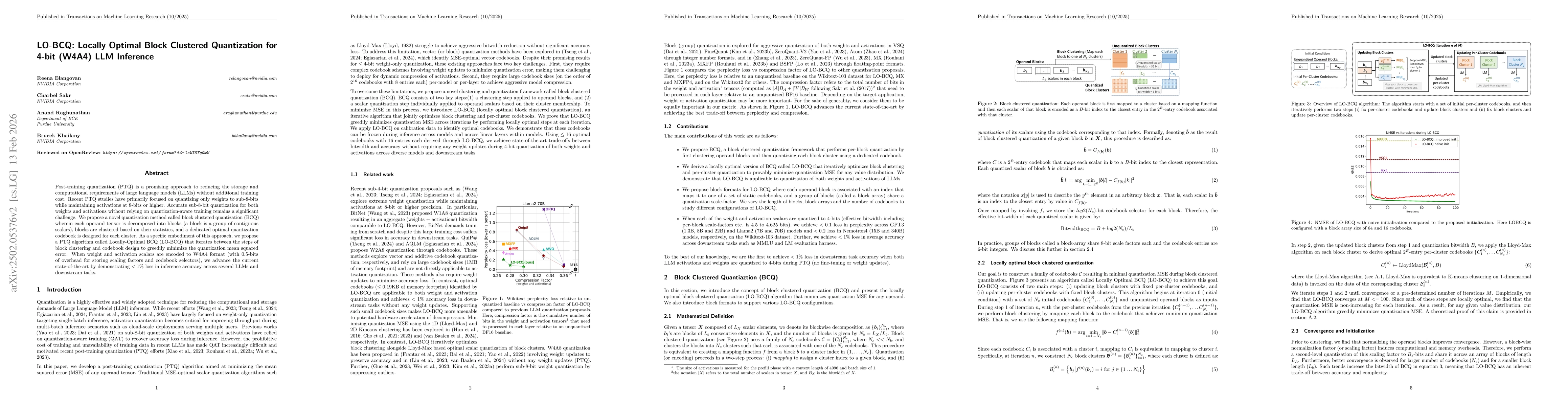 Thumbnail for LO-BCQ: Block Clustered Quantization for 4-bit (W4A4) LLM Inference