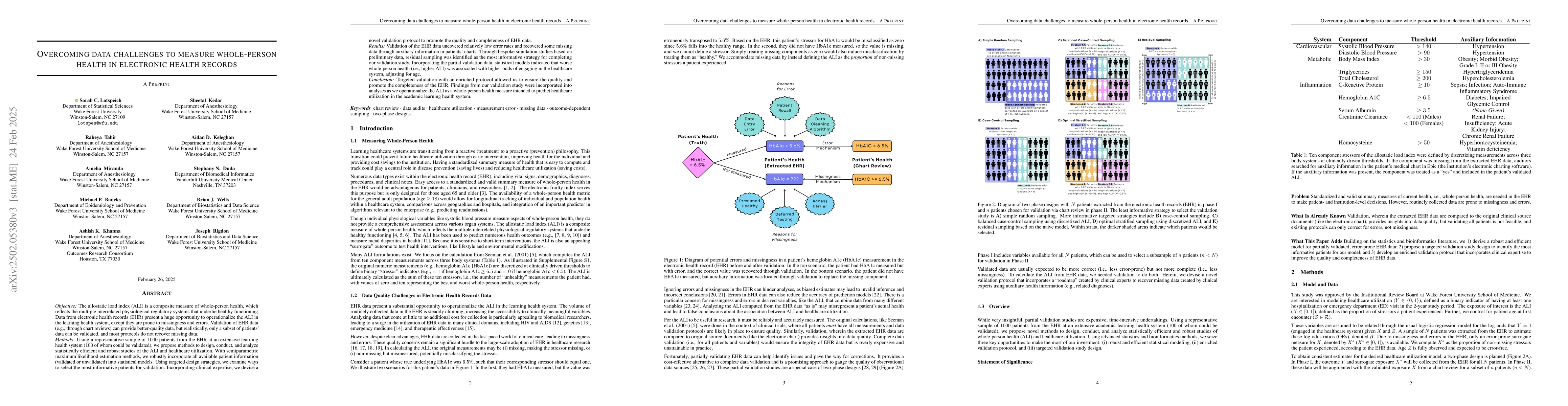 Thumbnail for Overcoming data challenges to measure whole-person health in electronic
  health records