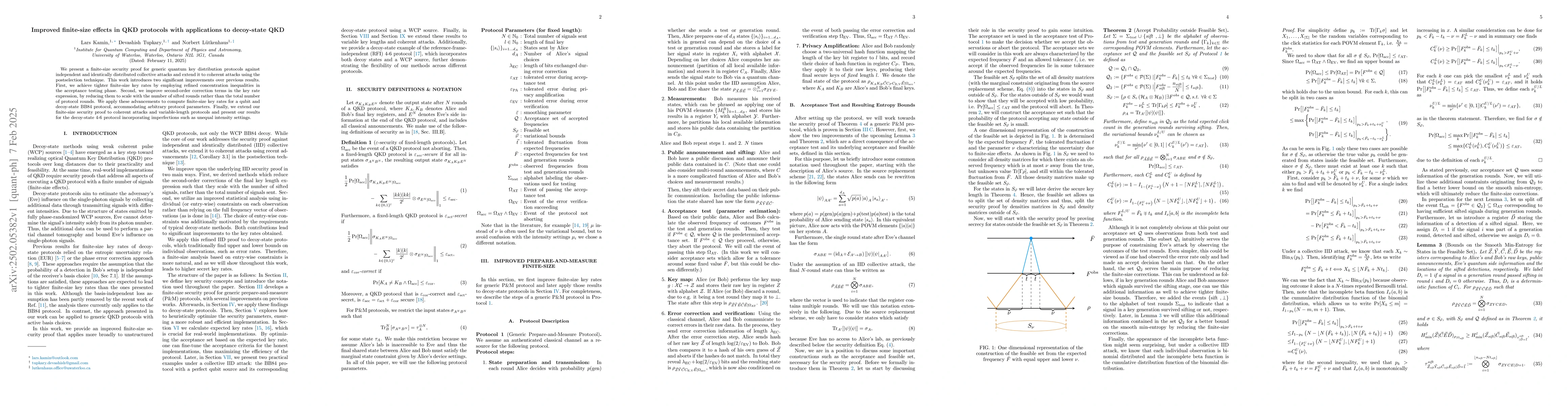 Thumbnail for Improved finite-size effects in QKD protocols with applications to
  decoy-state QKD