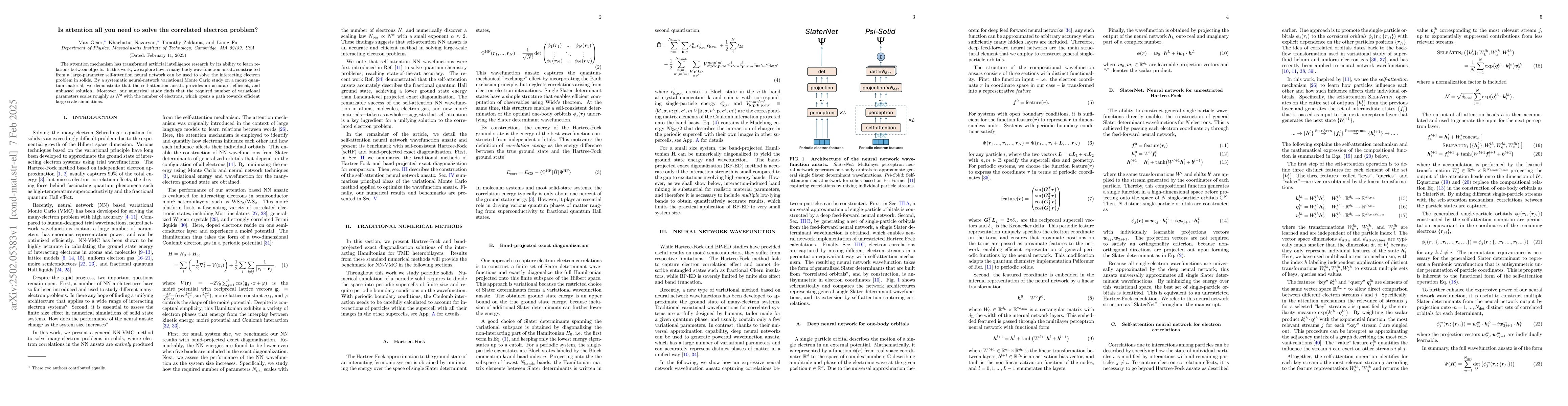 Thumbnail for Is attention all you need to solve the correlated electron problem?