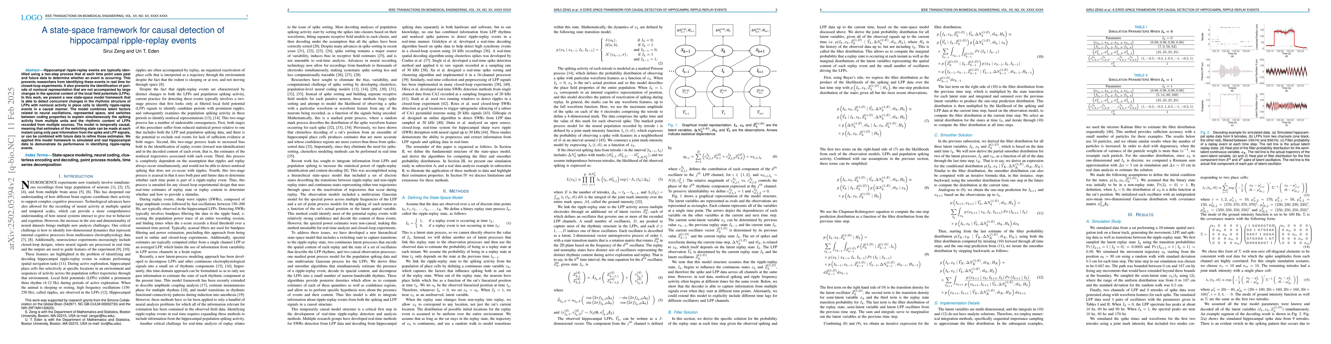 Thumbnail for A state-space framework for causal detection of hippocampal
  ripple-replay events