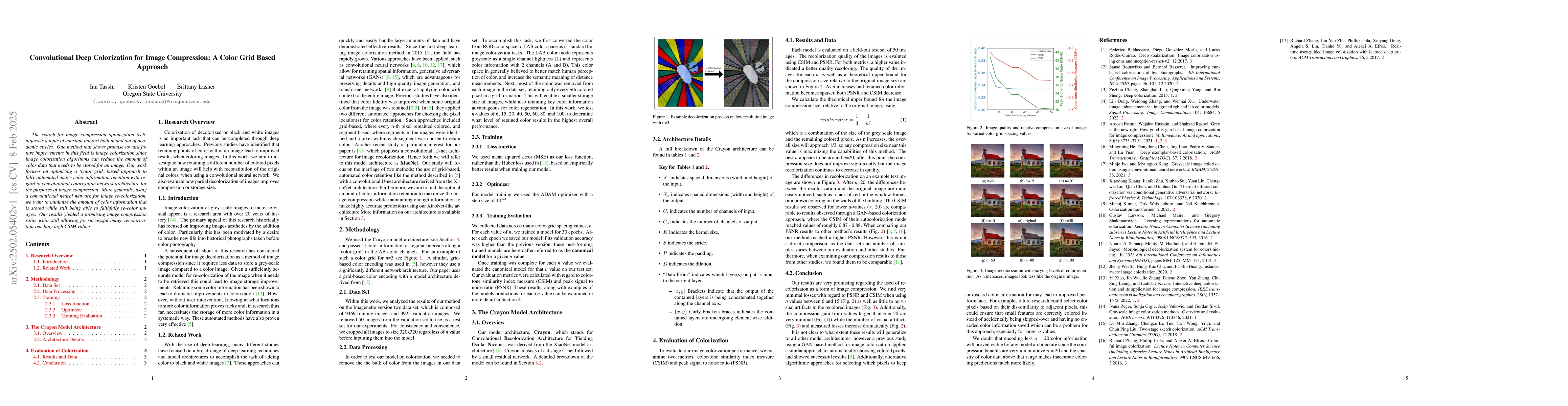 Thumbnail for Convolutional Deep Colorization for Image Compression: A Color Grid
  Based Approach